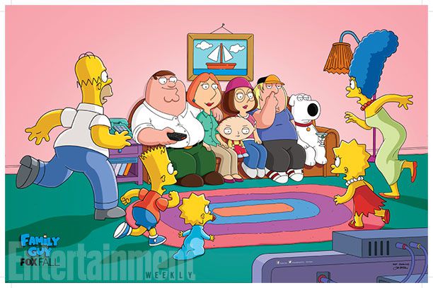 Simpsons' And 'Family Guy' Creators Matt Groening And Seth Macfarlane Talk  Crossover Episode, Movies, Rivalry | Ew.Com