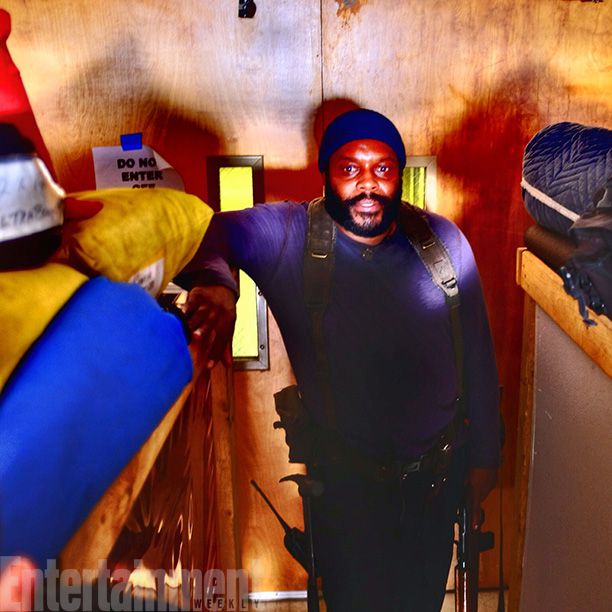 Chad L. Coleman hangs out on set