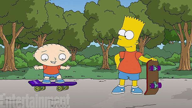 Stewie Griffin and Bart Simpson