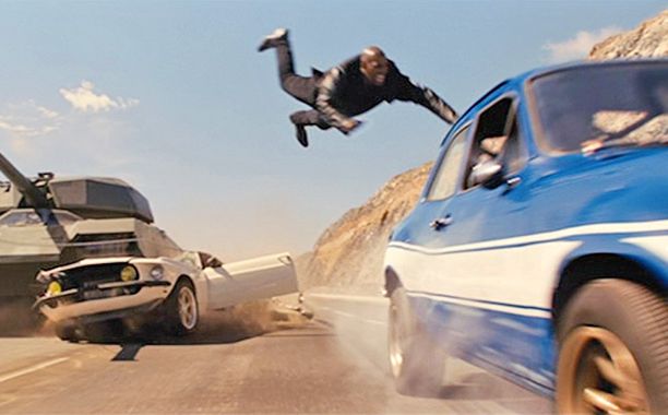 Brian saves Roman from death by tank, Fast & Furious 6