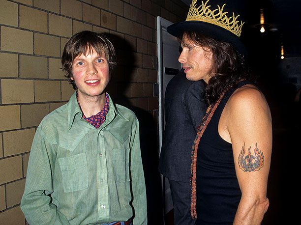 Beck and Steven Tyler in 1996, when Beck's "Where It's At" won Best Male Video.