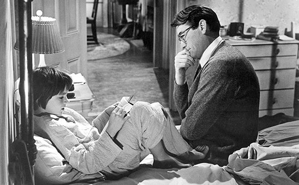To Kill a Mockingbird (1962) Unrated, 129 minutes, directed by Robert Mulligan, starring Gregory Peck, Mary Badham, Philip Alford, Brock Peters