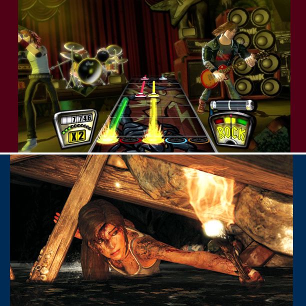 7. 'Guitar Hero II'/'Tomb Raider'