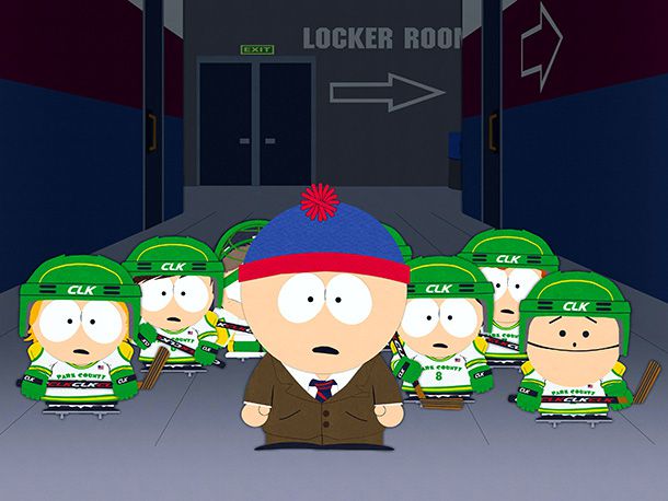 South Park | Season 10, episode 14 In this spoof of pretty much every sports movie ever made, Stan coaches a ragtag peewee hockey team to... unexpectedly? violent