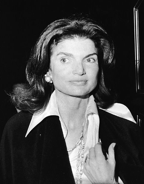 Jacqueline Kennedy Onassis at the Ziegfeld Theater for a Day of the Dolphin Preview in December 1973