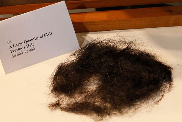 A Tuft of Elvis Presley's Hair at the Leslie Hindman Auction House in Chicago, Ill. in October 2009