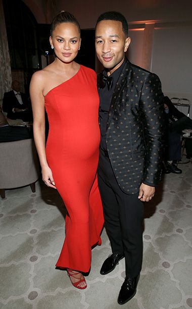 Chrissy Teigen and John Legend at Sony Music Entertainment's 2016 Post-Grammy Reception