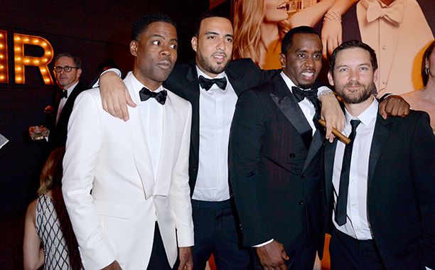Chris Rock, French Montana, Puff Daddy, and Tobey Maguire at the 2016 Vanity Fair Oscar Party