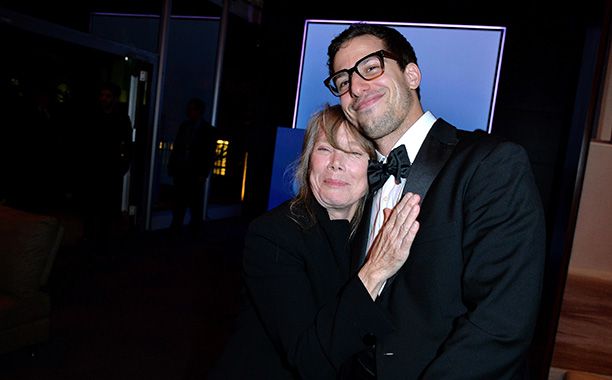 Sissy Spacek and Andy Samberg at the 2016 Vanity Fair Oscar Party