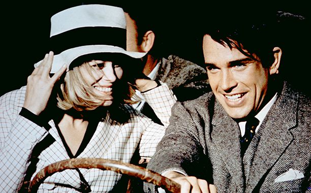 Bonnie and Clyde (Faye Dunaway and Warren Beatty) in Bonnie and Clyde