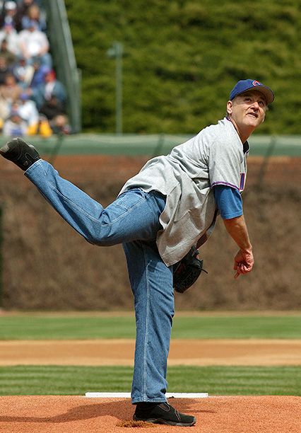 Bill Murray at the Chicago Cubs' Wrigley Field on April 12, 2004