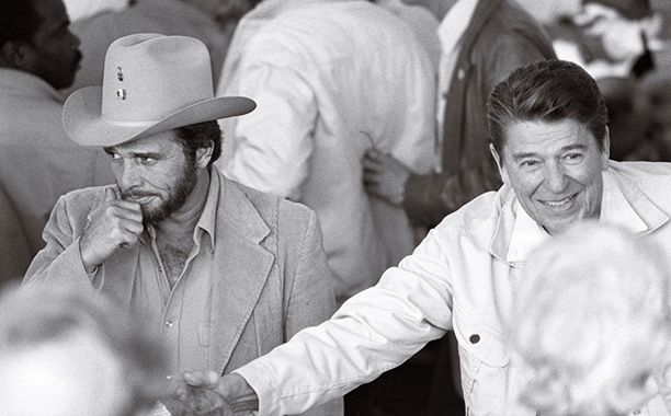 Merle Haggard With President Ronald Reagan on March 16, 1982