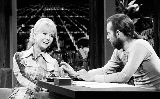 Debbie Reynolds With George Carlin on The Tonight Show Starring Johnny Carson on July 3, 1973