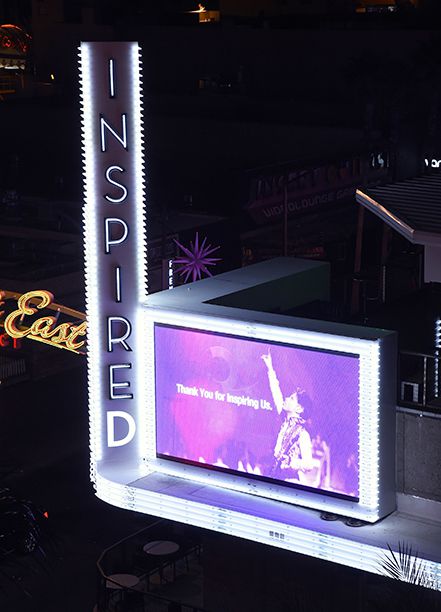 Inspire Las Vegas Lit in Tribute to Prince in Las Vegas, Nevada