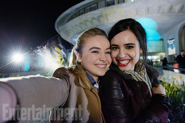 Sabrina Carpenter and Sofia Carson Filming Adventures in Babysitting (2016)