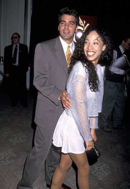 George Clooney and Kimberly Russell in Beverly Hills on December 11, 1994