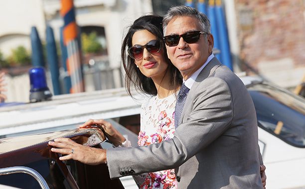 George Clooney in Venice With Amal Alamuddin on September 28, 2014