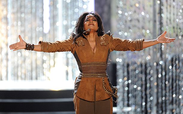 Janet Jackson at the American Music Awards on November 22, 2009