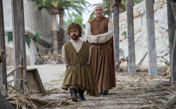 Peter Dinklage as Tyrion Lannister and Conleth Hill as Varys