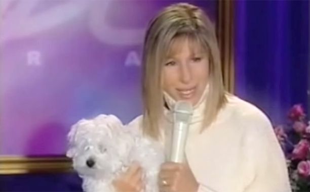 Barbra Streisand With Her Dog Sammie on The Oprah Winfrey Show in 2003