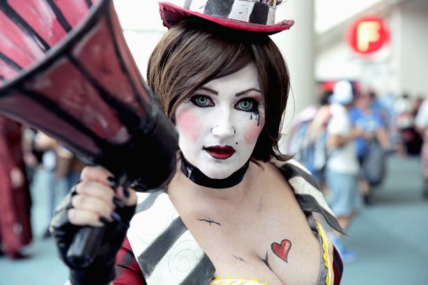 An Alice in Wonderland Cosplayer as the Queen of Hearts