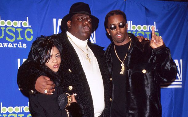 Sean Puff Daddy Combs With Notorious B.I.G. and Lil' Kim at the 1995 Billboard Music Awards on Dec. 6, 1995