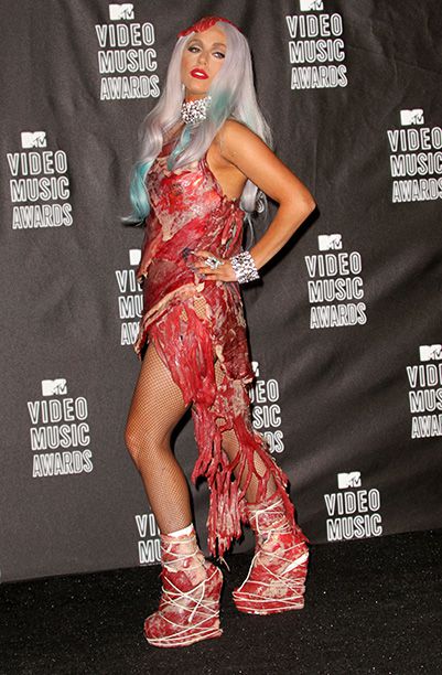 Lady Gaga Wears a Meat Dress, 2010 VMAs