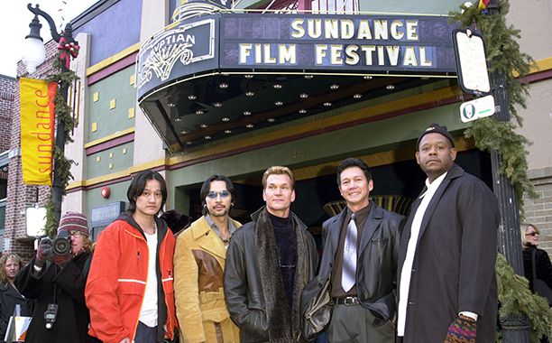 Patrick Swayze with Tony Bui, Timothy Linh Bui, and Forest Whitaker on January 20, 2001