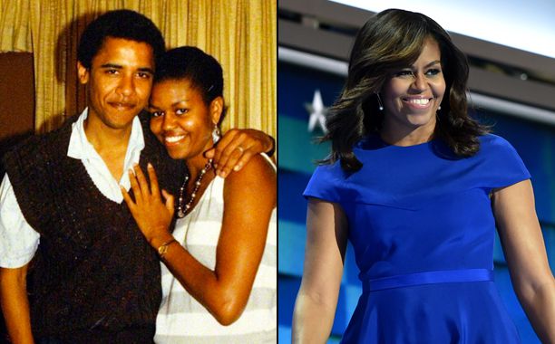 First Lady Michelle Obama in the '90s and 2016