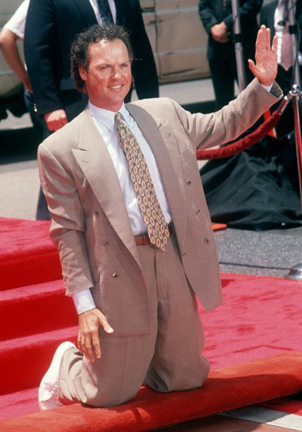 Michael Keaton at His Hand and Footprints Ceremony in Hollywood on June 15, 1992