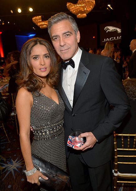 Salma Hayek With George Clooney at the 2013 BAFTA LA Jaguar Britannia Awards on November 9, 2013