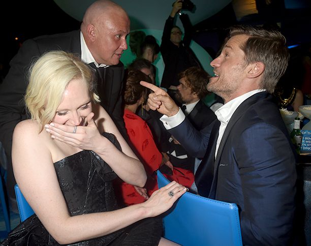 Gwendoline Christie, Conleth Hill, and Nikolaj Coster-Waldau at HBO's Official 2016 Emmy After Party