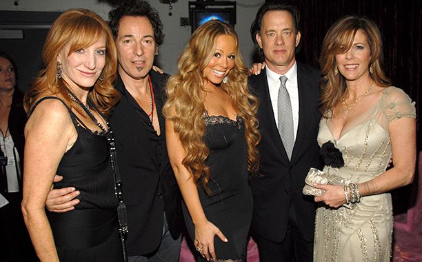 Bruce Springsteen With Patti Scialfa, Mariah Carey, Tom Hanks, and Rita Wilson at the 48th Annual GRAMMY Awards on February 8, 2006