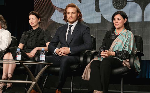 Caitriona Balfe With Sam Heughan and Diana Gabaldon at the Outlander Panel at the 2015 Winter TCA Press Tour on January 9, 2015