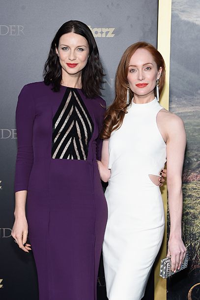 Caitriona Balfe With Lotte Verbeek at the Outlander Mid-Season New York Premiere on April 1, 2015