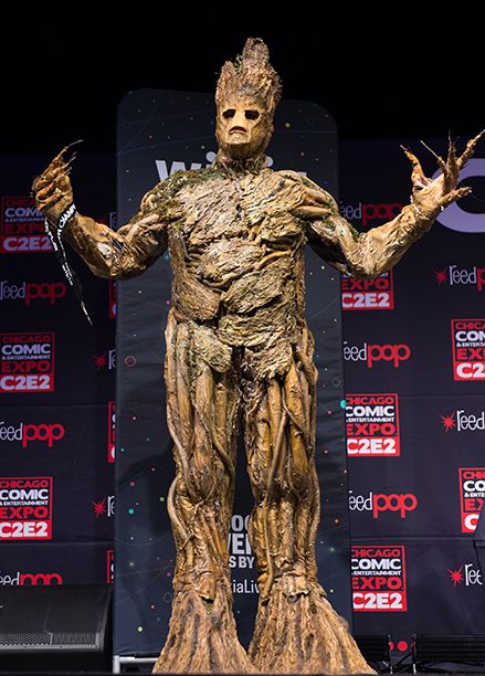 A Cosplayer as Groot at the Chicago Comic and Entertainment Expo
