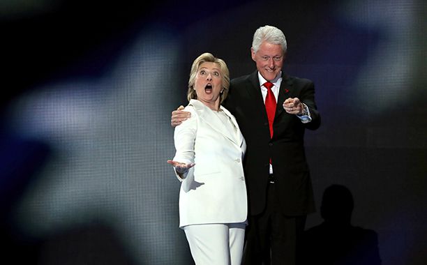 Hillary Rodham Clinton With Bill Clinton at the Democratic National Convention on July 28, 2016