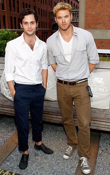 Penn Badgley With Kellan Lutz at Coach Men's Summer Party On The High Line in New York City on June 28, 2011