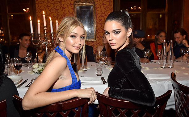 Kendall Jenner With Gigi Hadid at the Balmain Aftershow Dinner During Paris Fashion Week on March 5, 2015