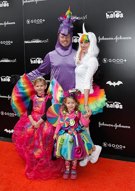 Ian Ziering, Erin Kristine Ludwig, and Their Children as Rainbow Unicorns and Princesses