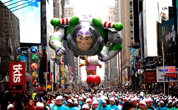 A Buzz Lightyear Balloon at The Macy's Thanksgiving Day Parade on November 26, 2009