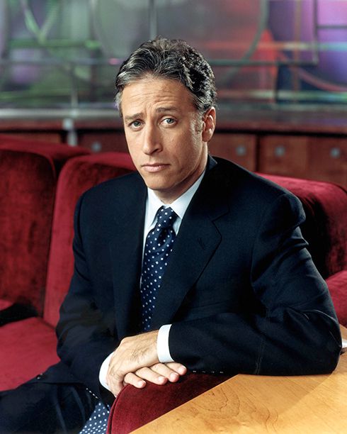 Jon Stewart on the Set of The Daily Show in 2004