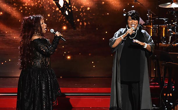 ALL CROPS: 627265842 Chaka Khan performs onstage with Patti LaBelle during the 2016 VH1's Divas Holiday: Unsilent Night at Kings Theatre on December 2, 2016 in New York City. (Photo by Michael Loccisano/Getty Images)