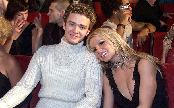 Britney Spears and Justin Timberlake at the 2000 MTV Video Music Awards on September 7, 2000