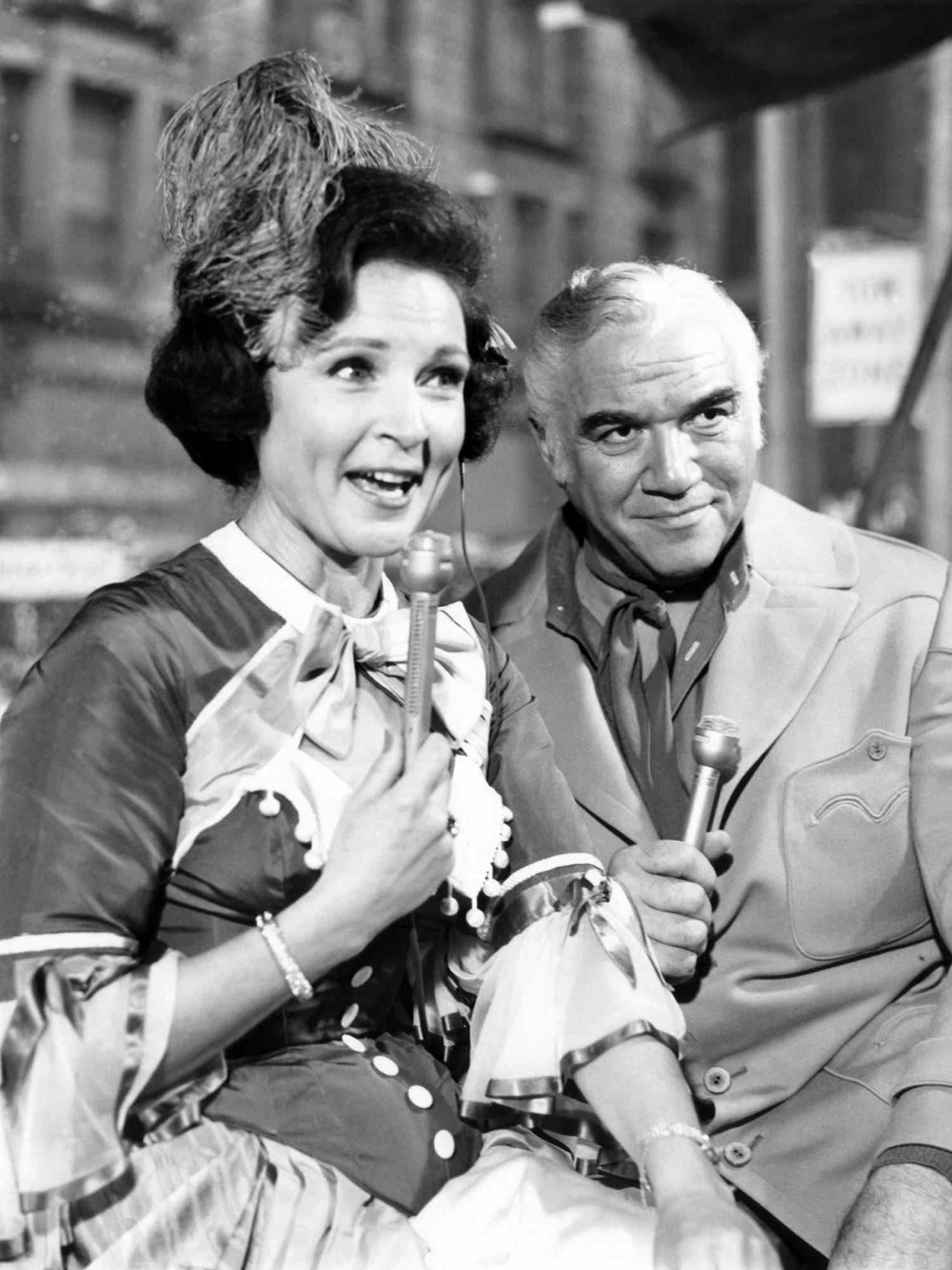 Betty White with Lorne Greene at the Macy's Thanksgiving Day Parade in 1967