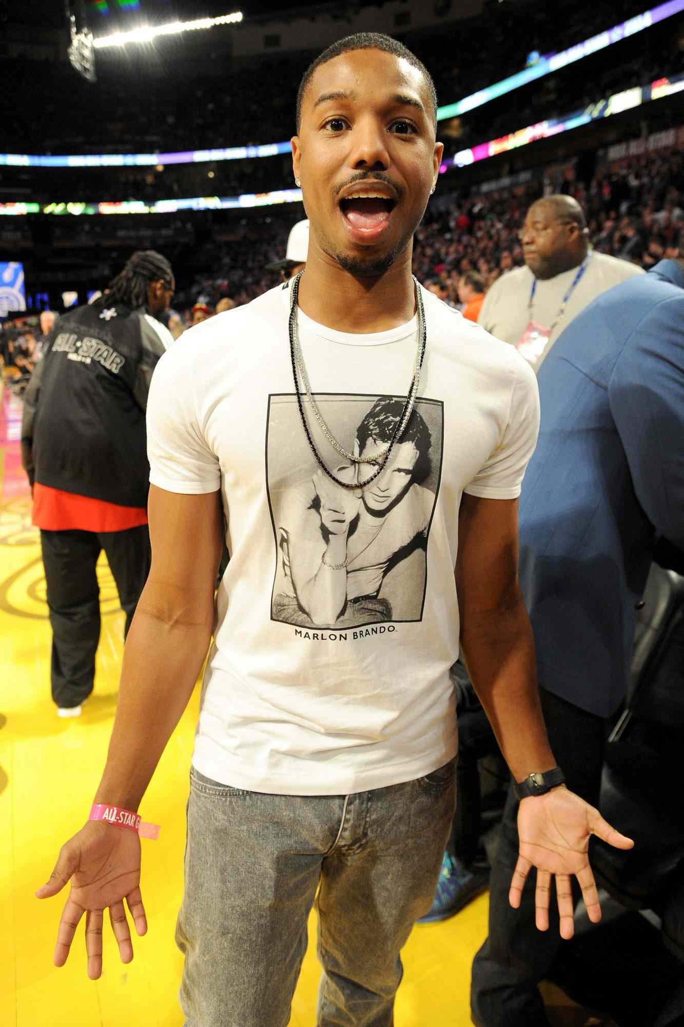 Michael B. Jordan at the 63rd NBA All-Star Game in New Orleans&nbsp;on February 16, 2014