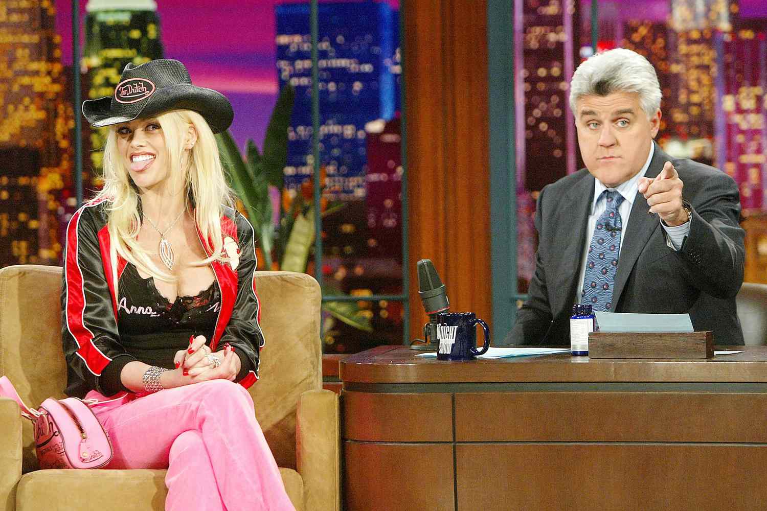 Anna Nicole Smith with Jay Leno on The Tonight Show With Jay Leno on May 7, 2004