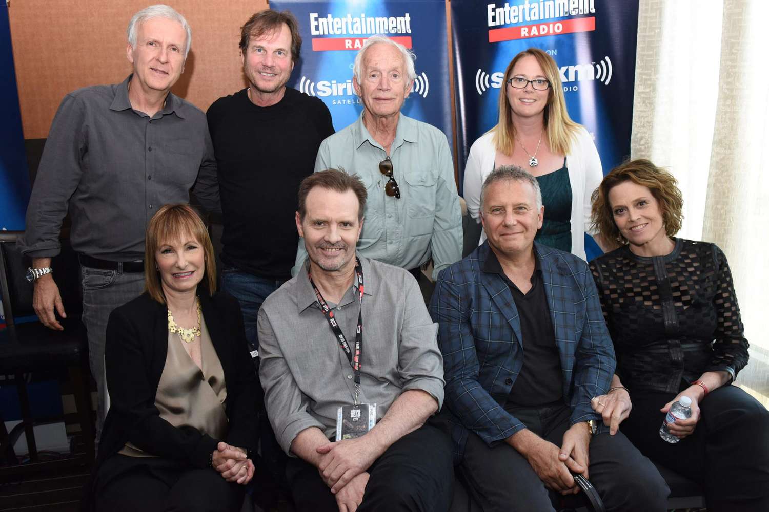 Bill Paxton With James Cameron , Lance Henriksen, Carrie Henn, Gale Anne Hurd, Michael Biehn, Paul Reiser, and Sigourney Weaver at SiriusXM's Entertainment Weekly Radio Channel Broadcast From Comic-Con on&nbsp;July 22, 2016