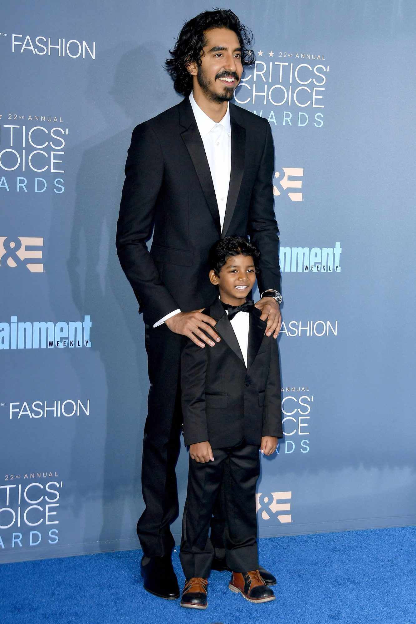 Dev Patel and Sunny Pawar at the 22nd Annual Critics' Choice Awards in Santa Monica on December 11, 2016