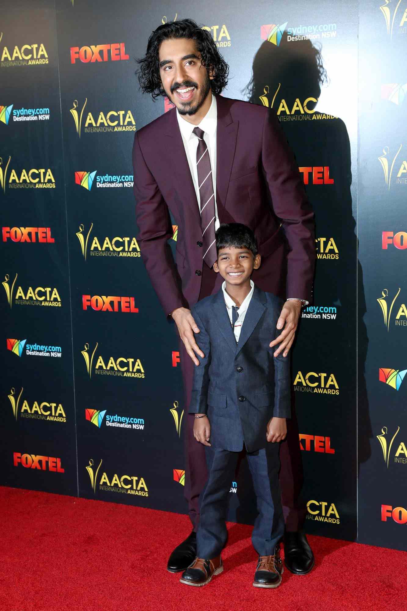 Dev Patel and Sunny Pawar at the 6th AACTA International Awards in Los Angeles on January 6, 2017